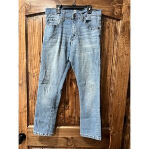 Lazer Pointe Men's Jeans Size 32x30 Flex Straight Denim Blue NWOT Distressed